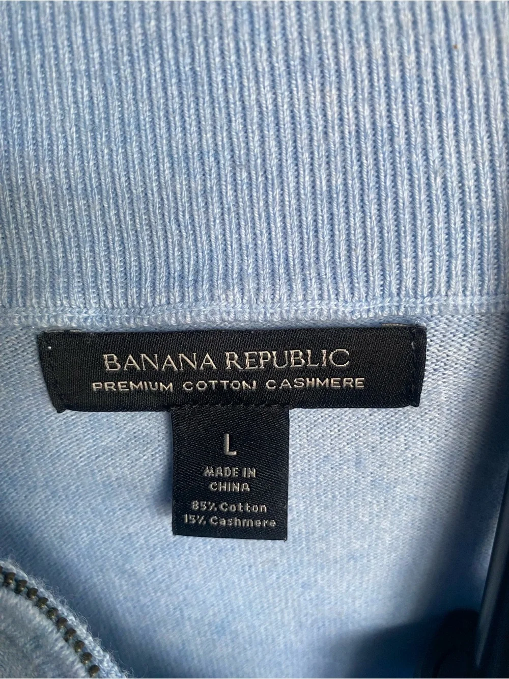 Banana Republic Premium Cotton Cashmere Quarter Zip Sweater Men’s Large